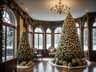 christmas tree in a room