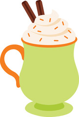 Cute autumn elements, pumpkin spice drink