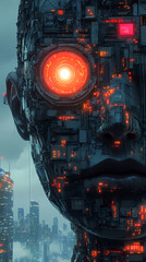 Naklejka premium Abstract sci-fi style background image,Modern sci-fi science image