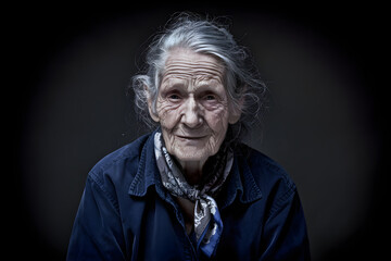 Fototapeta premium Portrait of an Elderly Person with Deep Expression