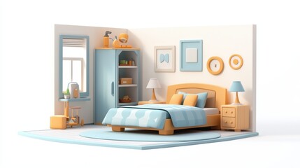 Cozy and Bright 3D Bedroom Interior Design