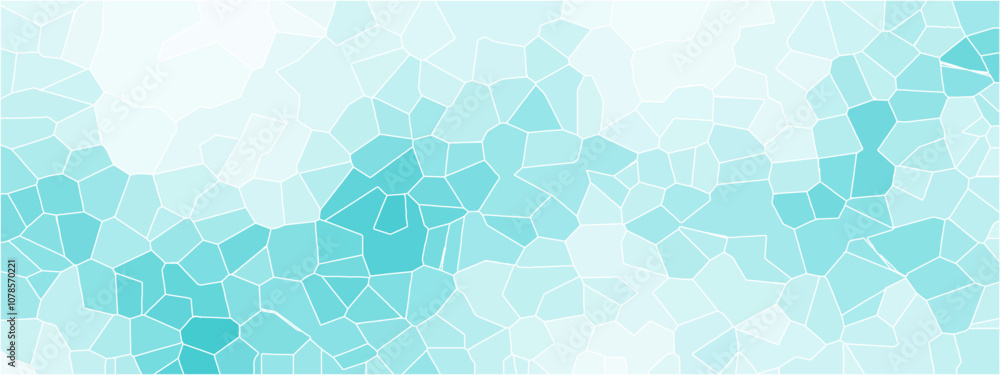 Fototapete Abstract background of crystallized. Aqua colored Geometric Retro tiles pattern. Blue paper texture background and terrazzo flooring texture polished stone pattern.
