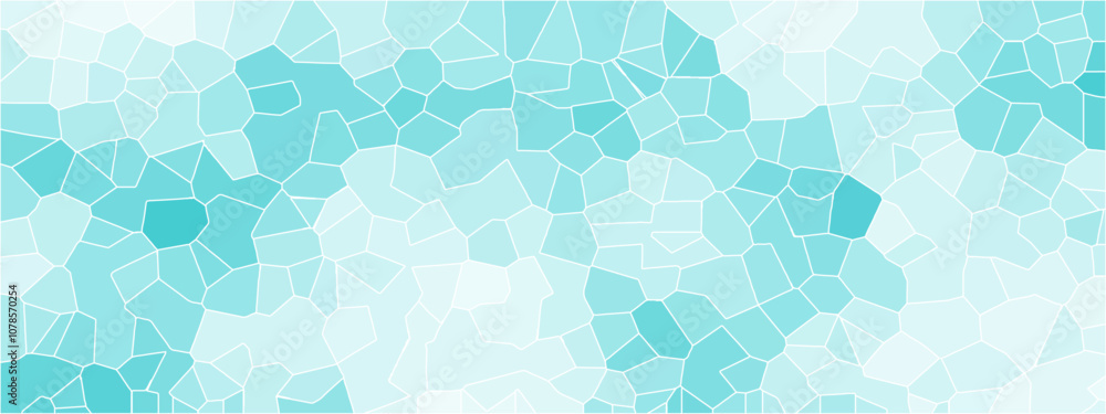 Fototapete Abstract background of crystallized. Aqua colored Geometric Retro tiles pattern. Blue paper texture background and terrazzo flooring texture polished stone pattern.