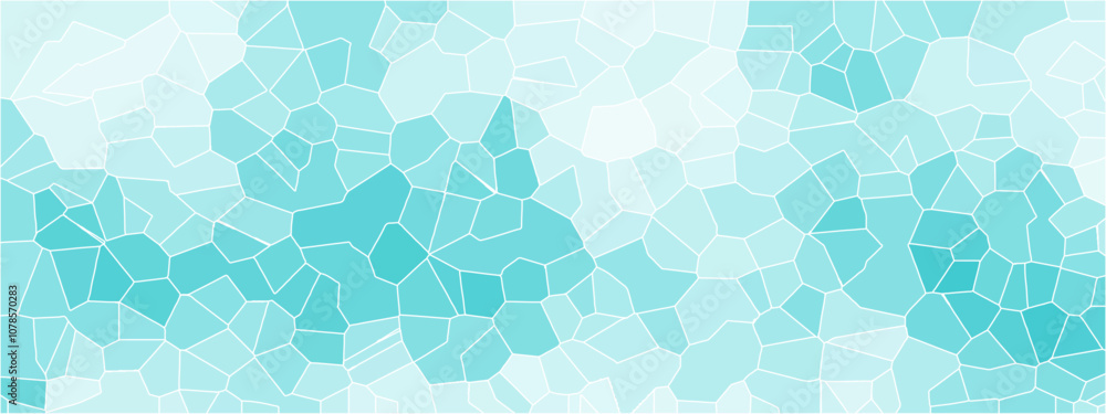 Poster Abstract background of crystallized. Aqua colored Geometric Retro tiles pattern. Blue paper texture background and terrazzo flooring texture polished stone pattern.