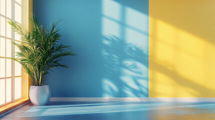 modern living room with sofa and empty wall mockup, Empty light room interior