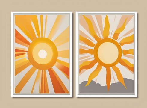 illustration of a picture of the sun displayed on the wall