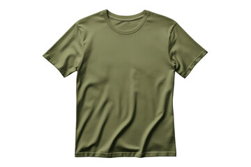 Naklejka premium Olive Green T-shirt Isolated on Transparent Background