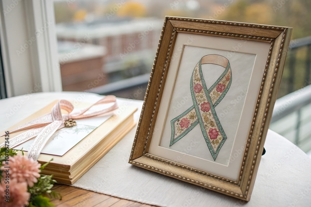 Poster ribbon frame illustration in portrait orientation featuring elegant design elements for unique and a
