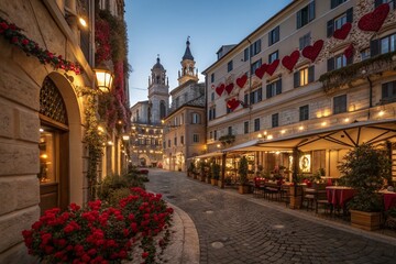 Fototapeta premium Romantic Architectural Photography for Valentine's Day - Captivating Love-Inspired Designs and Heartfelt Moments in Beautiful Urban Settings