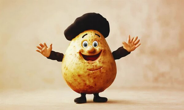 Funny potato character.