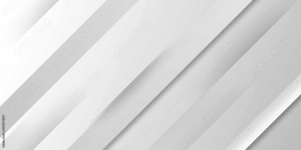 Poster modern simple white and grey gradient background. geometric background with diagonal stripes design.