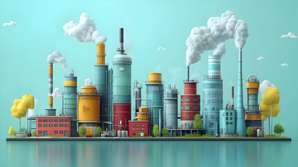 Industrial Complex 3D Illustration