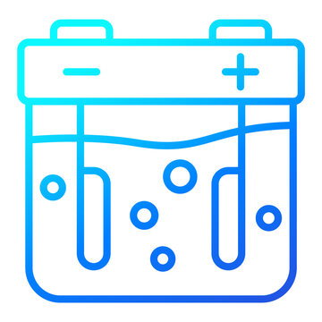 electrolysis line icon, anode and cathode