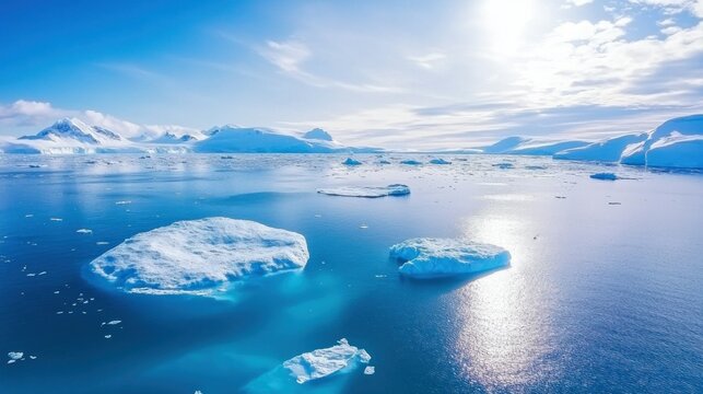 Icebergs in the Antarctic