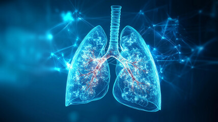A high-quality 3D rendering of the human lungs, providing a detailed and accurate representation of their structure.