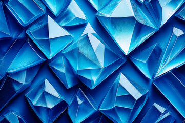 Fototapeta premium Geometrische blaue Eis Textur Hintergrund