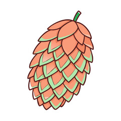  fir tree cone vector art,  flat illustration  fir tree cone icon