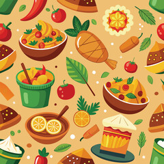 Seamless Pattern with Barbecue. Vector illustration