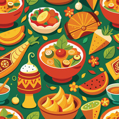 Seamless Pattern with Barbecue. Vector illustration