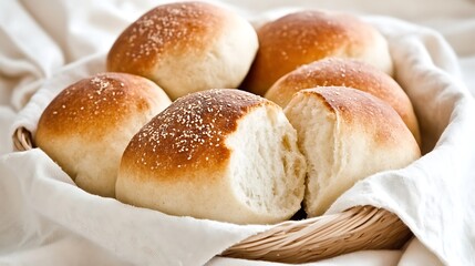 Freshly Baked Soft Dinner Rolls in a Cozy Basket Ready to Enjoy