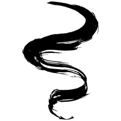 和風素材　筆で描かれたダイナミックな線のイラストセット　ベクター