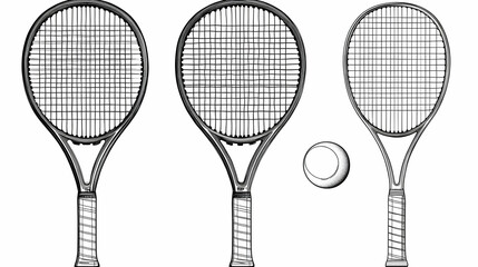 Tennis Racket and Ball Illustration
