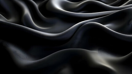 Obraz premium Abstract Black Fabric Waves Background