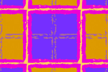 Vibrant geometric patterns with bold colors create a lively artistic design