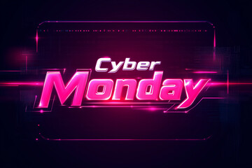 Naklejka premium Bright neon 'Cyber Monday' sign perfect for online sales and digital marketing.