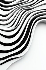 Abstract Black and White Wavy Lines Design