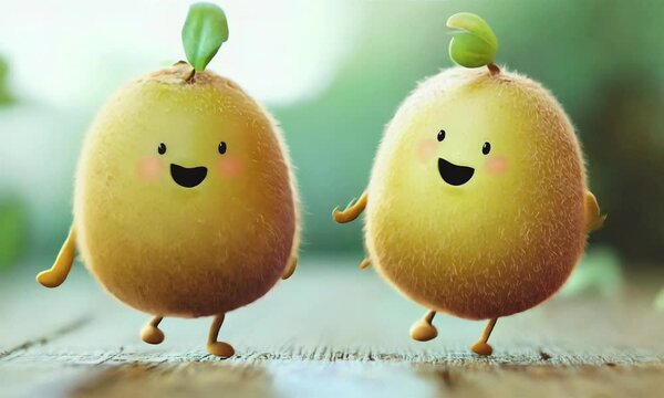 Cute kiwi characters.