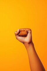 Fototapeta premium Symbol of Strength and Unity in Bright Orange Background
