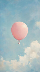 Obraz premium Soft Pink Balloon Against Clear Blue Sky