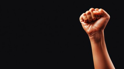 Powerful Fist Against Dark Background