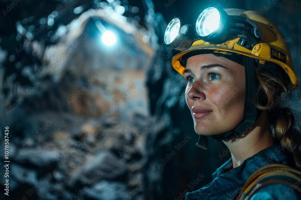 Poster portrait of a young caucasian bricklayer builder in a helmet and uniform generative ai