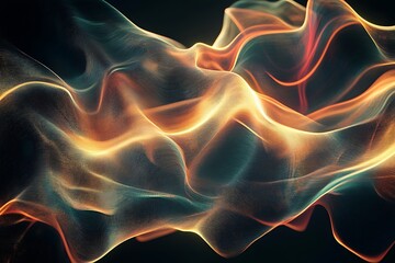 Abstract digital wave effect with glowing edges