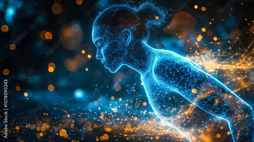 Poster digital soccer player ai performance analysis and training enhancement concept