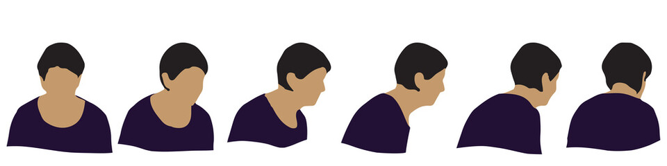 Conceptual human head isolated on white background as abstract avatar as a set or collection banner for social design concept. Human closeup anonymous faces head shot for human character illustration