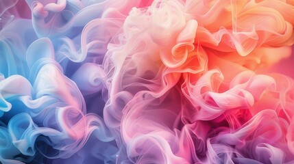 Fototapeta premium Abstract Colorful Swirls of Smoke in Vivid Shades of Pink, Blue, and Purple Creating a Dreamlike Ethereal Background for Creative Design and Artistic Projects