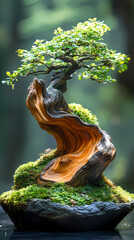 Fototapeta premium Bonsai,An arrangement of bonsai trees at different stages of development