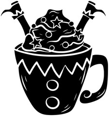 drink illustration food silhouette brown logo coffee icon cocoa outline chocolate chismast tree branch cacao dessert beverage milk sweet shape and vector graphic background