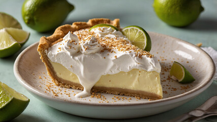 delicious photo of cheesecake with mint