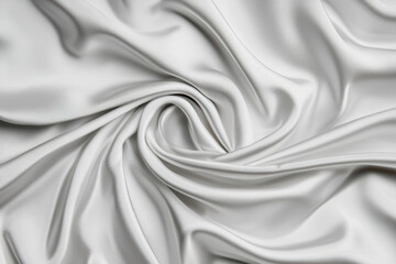 Fototapeta premium Elegant white silk fabric with smooth texture, perfect for backgrounds, fashion design, and luxurious decor. Soft and flowing, ideal for photography.
