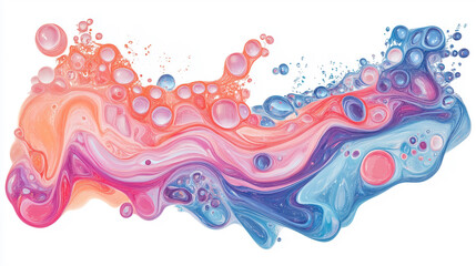 カラフルなバブルのイラスト