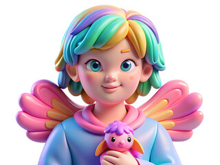 Fototapeta premium child angel colored hair