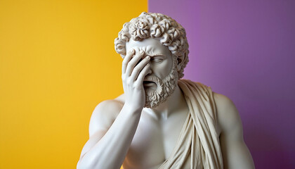 Marble Statue Expressing Failure and Fatigue