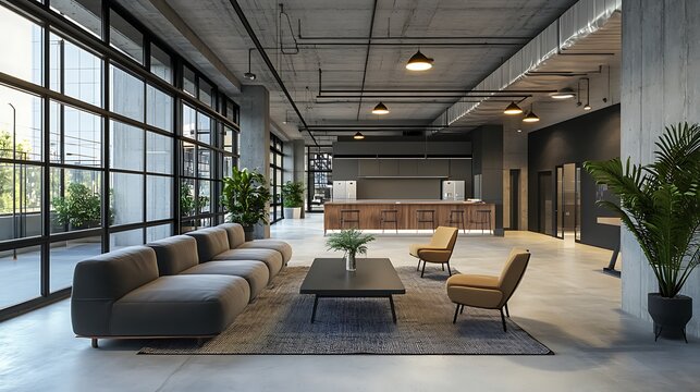 A collaborative meeting room where TQM strategies are reviewed, with text space on the right