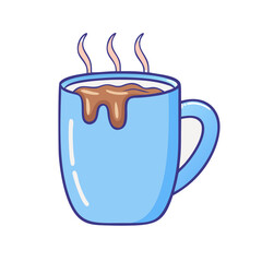 vector art,  flat illustration hot cocoa mug icon