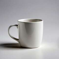 smooth white ceramic coffee mug on a plain white background