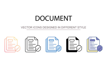 Document icon design with white background stock illustration